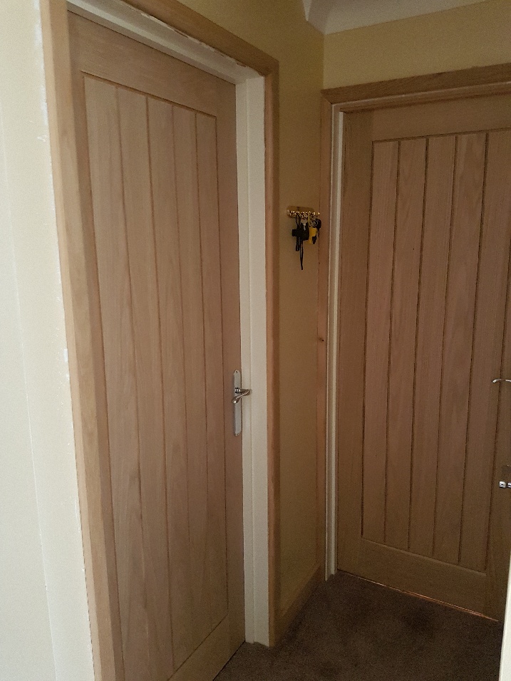 Interior wooden door.